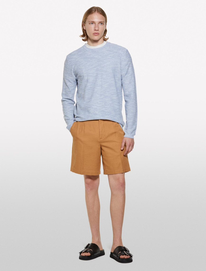 Erkek Krem Pamuk Karışımlı Uzun Kollu Bisiklet Yaka Kazak Erkek Krem Pamuk Karışımlı Uzun Kollu Bisiklet Yaka Kazak