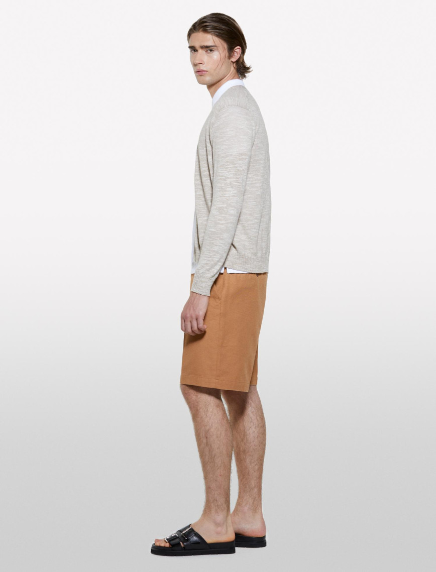 Erkek Krem %100 Pamuk Manşet Detaylı Önü Düğmeli Hırka Erkek Krem %100 Pamuk Manşet Detaylı Önü Düğmeli Hırka