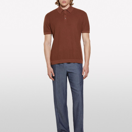 Erkek Kahverengi %100 Pamuk Triko Polo T-Shirt Erkek Kahverengi %100 Pamuk Triko Polo T-Shirt