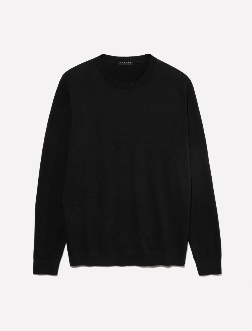 Erkek Siyah Pamuk Karışımlı Normal Kesim Uzun Kollu Ribanalı Kazak Erkek Siyah Pamuk Karışımlı Normal Kesim Uzun Kollu Ribanalı Kazak