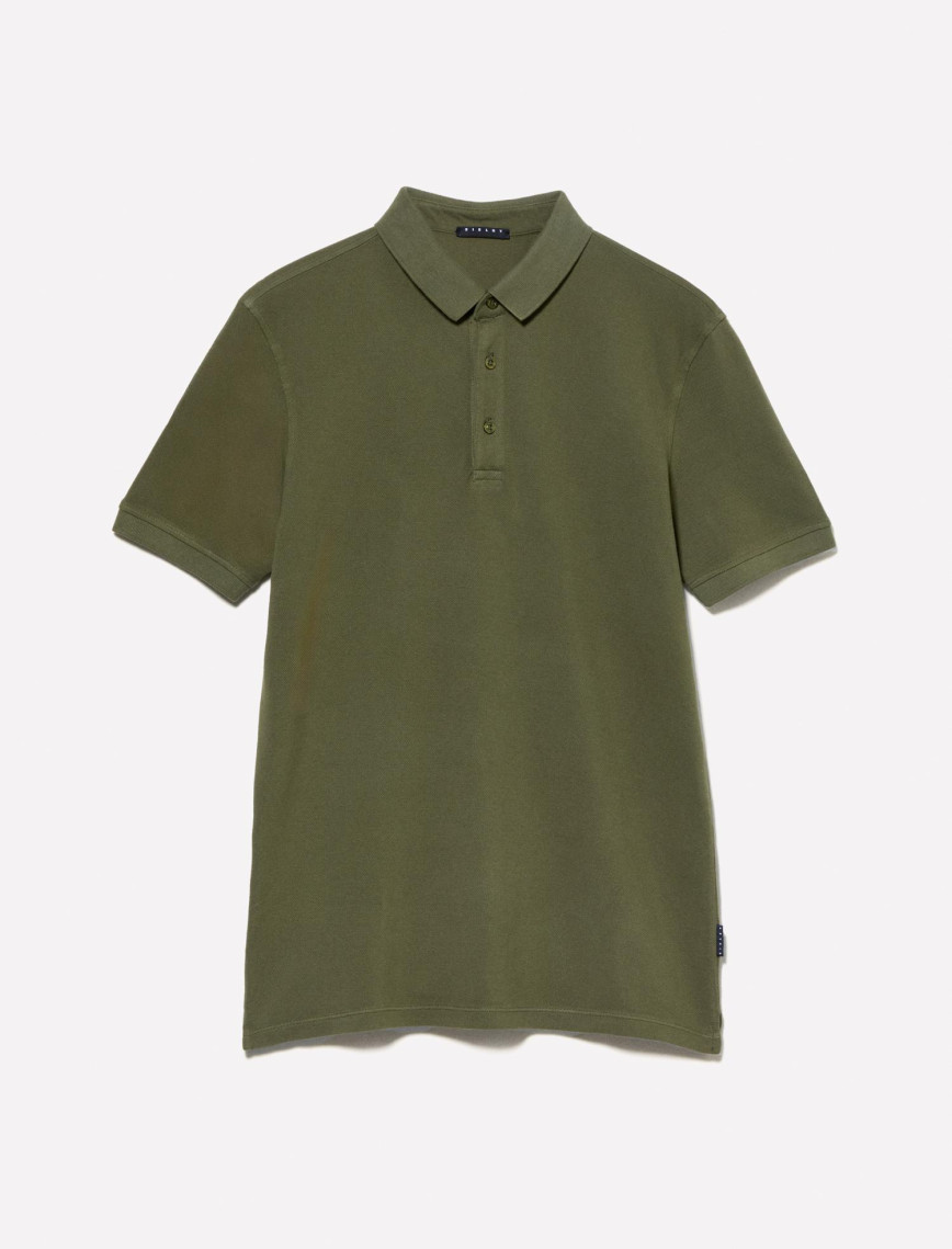 Erkek Asker Yeşili %100 Pamuk Regular Fit Polo T-Shirt