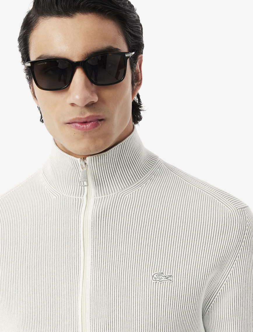 Lacoste Erkek Classic Fit Fermuarlı Yaka Gri Triko Lacoste Erkek Classic Fit Fermuarlı Yaka Gri Triko