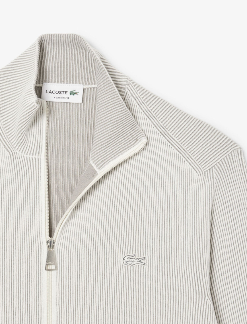 Lacoste Erkek Classic Fit Fermuarlı Yaka Gri Triko Lacoste Erkek Classic Fit Fermuarlı Yaka Gri Triko