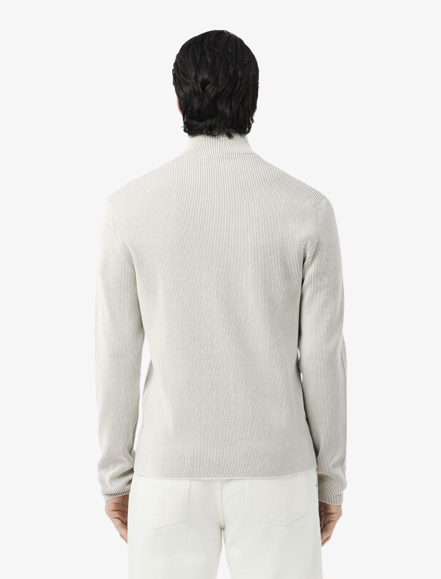 Lacoste Erkek Classic Fit Fermuarlı Yaka Gri Triko Lacoste Erkek Classic Fit Fermuarlı Yaka Gri Triko