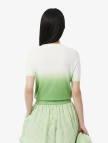 Lacoste Kadın Classic Fit Kısa Kollu Bisiklet Yaka Renk Bloklu Yeşil Triko Lacoste Kadın Classic Fit Kısa Kollu Bisiklet Yaka Renk Bloklu Yeşil Triko