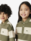 Lacoste Çocuk Çizgili Beyaz Polo Lacoste Çocuk Çizgili Beyaz Polo