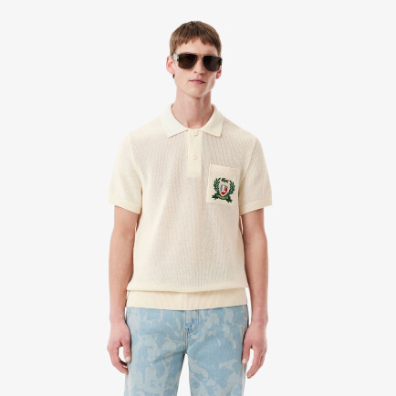 Lacoste Erkek Kısa Kollu Polo Yaka Krem Triko Lacoste Erkek Kısa Kollu Polo Yaka Krem Triko