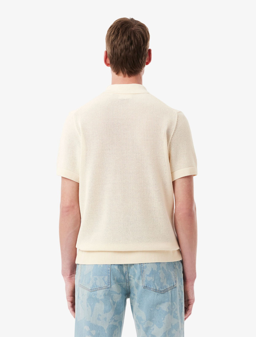 Lacoste Erkek Kısa Kollu Polo Yaka Krem Triko Lacoste Erkek Kısa Kollu Polo Yaka Krem Triko