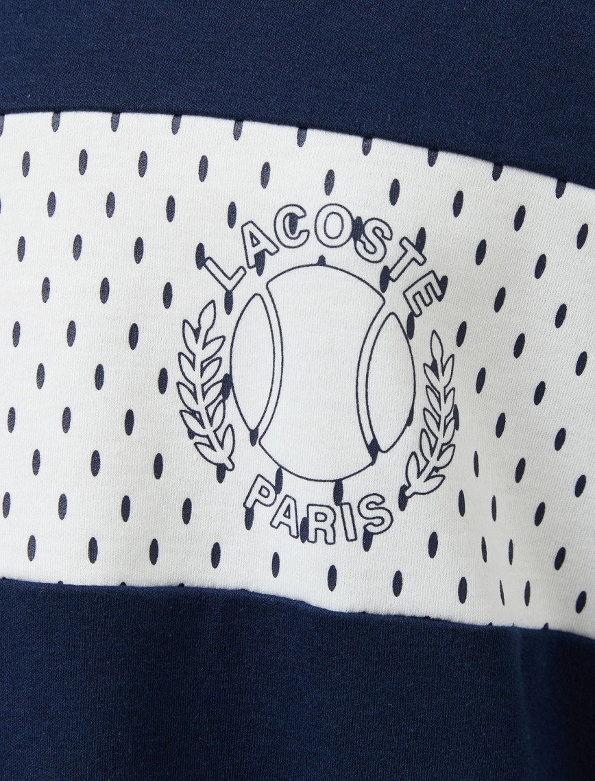 Lacoste Erkek Bisiklet Yaka Baskılı Lacivert T-Shirt