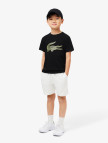 Lacoste Erkek Çocuk Bisiklet Yaka Baskılı Siyah T-Shirt Lacoste Erkek Çocuk Bisiklet Yaka Baskılı Siyah T-Shirt