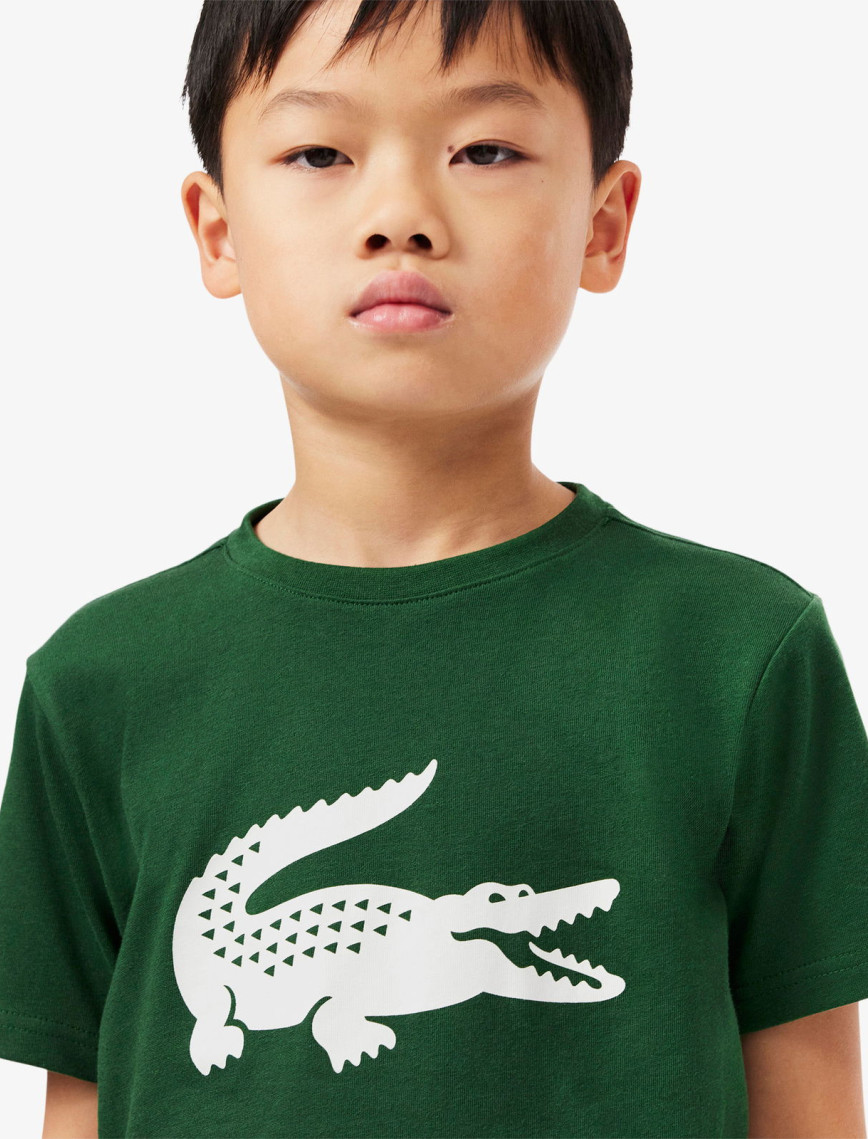 Lacoste Erkek Çocuk Bisiklet Yaka Baskılı Yeşil T-Shirt Lacoste Erkek Çocuk Bisiklet Yaka Baskılı Yeşil T-Shirt