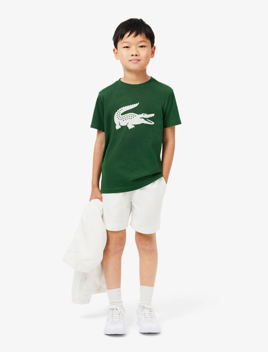 Lacoste Erkek Çocuk Bisiklet Yaka Baskılı Yeşil T-Shirt Lacoste Erkek Çocuk Bisiklet Yaka Baskılı Yeşil T-Shirt
