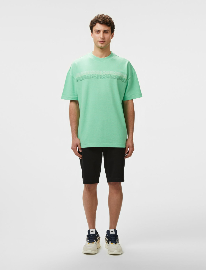 Lacoste Erkek Oversize Fit Bisiklet Yaka Baskılı Açık Yeşil T-Shirt Lacoste Erkek Oversize Fit Bisiklet Yaka Baskılı Açık Yeşil T-Shirt