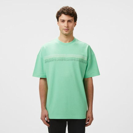 Lacoste Erkek Oversize Fit Bisiklet Yaka Baskılı Açık Yeşil T-Shirt Lacoste Erkek Oversize Fit Bisiklet Yaka Baskılı Açık Yeşil T-Shirt