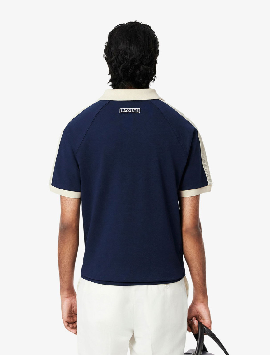 Lacoste Erkek Classic Fit Organik Pamuk Renk Bloklu Lacivert Polo