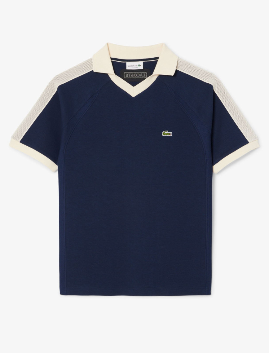 Lacoste Erkek Classic Fit Organik Pamuk Renk Bloklu Lacivert Polo