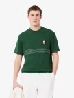 Lacoste Erkek Classic Fit Bisiklet Yaka Desenli Koyu Yeşil T-Shirt Lacoste Erkek Classic Fit Bisiklet Yaka Desenli Koyu Yeşil T-Shirt