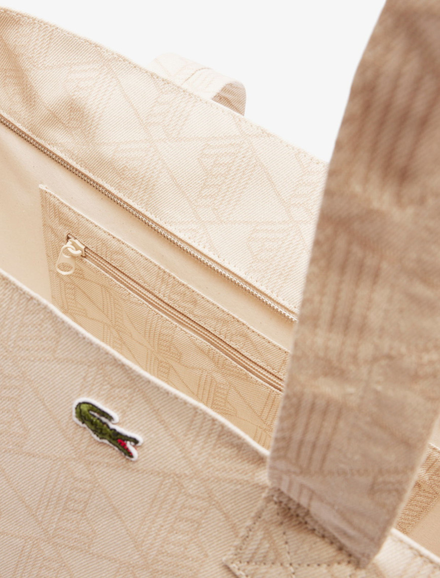 Lacoste Unisex Monogram Bej Omuz Çantası Lacoste Unisex Monogram Bej Omuz Çantası