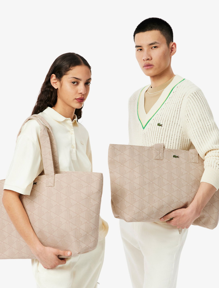 Lacoste Unisex Monogram Bej Omuz Çantası Lacoste Unisex Monogram Bej Omuz Çantası