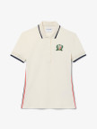 Lacoste Kadın Slim Fit Renk Bloklu Bej Polo Lacoste Kadın Slim Fit Renk Bloklu Bej Polo