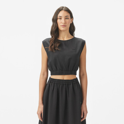 Lacoste Kadın Regular Fit Kolsuz Bisiklet Yaka Siyah Bluz Lacoste Kadın Regular Fit Kolsuz Bisiklet Yaka Siyah Bluz