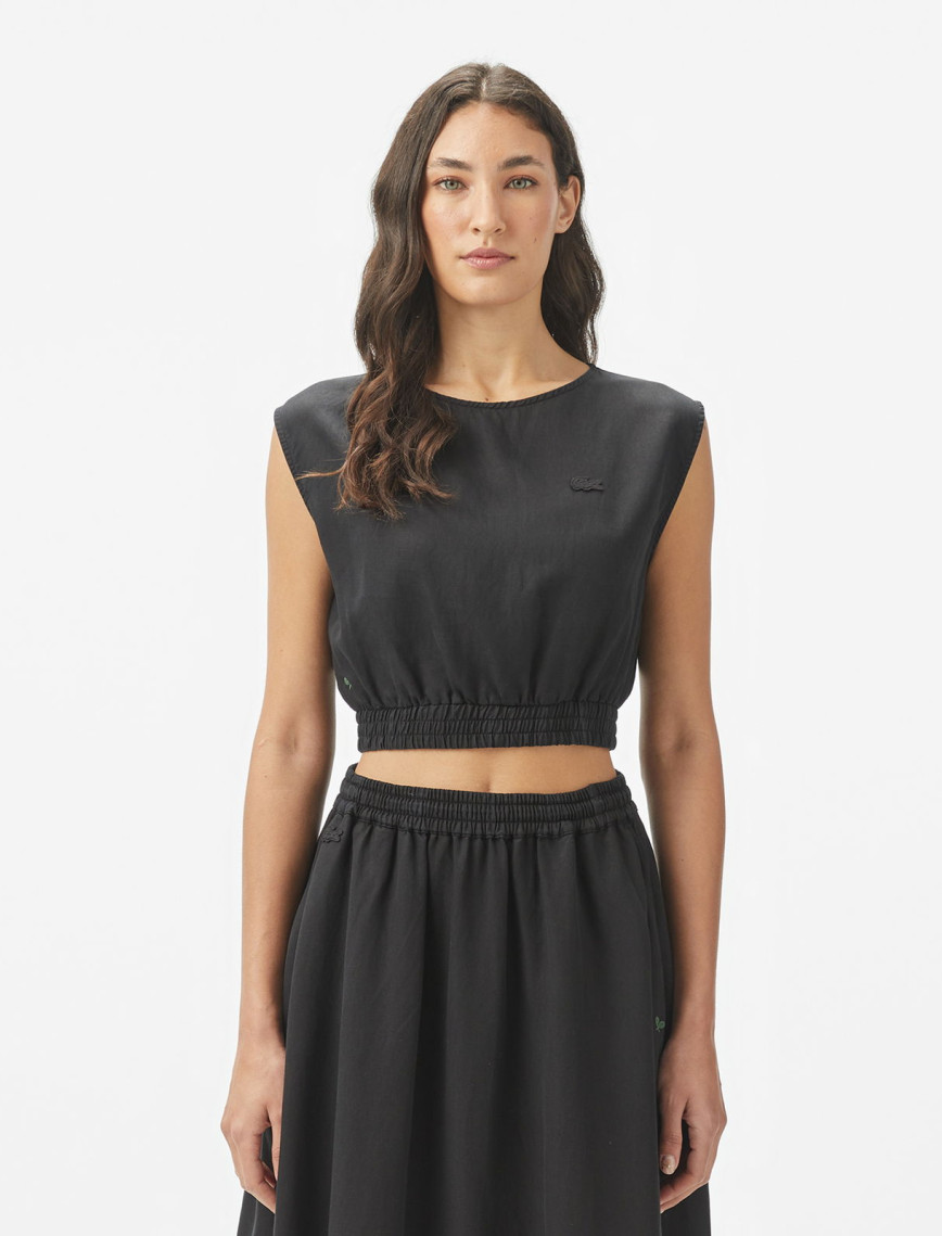 Lacoste Kadın Regular Fit Kolsuz Bisiklet Yaka Kahverengi Bluz Lacoste Kadın Regular Fit Kolsuz Bisiklet Yaka Kahverengi Bluz