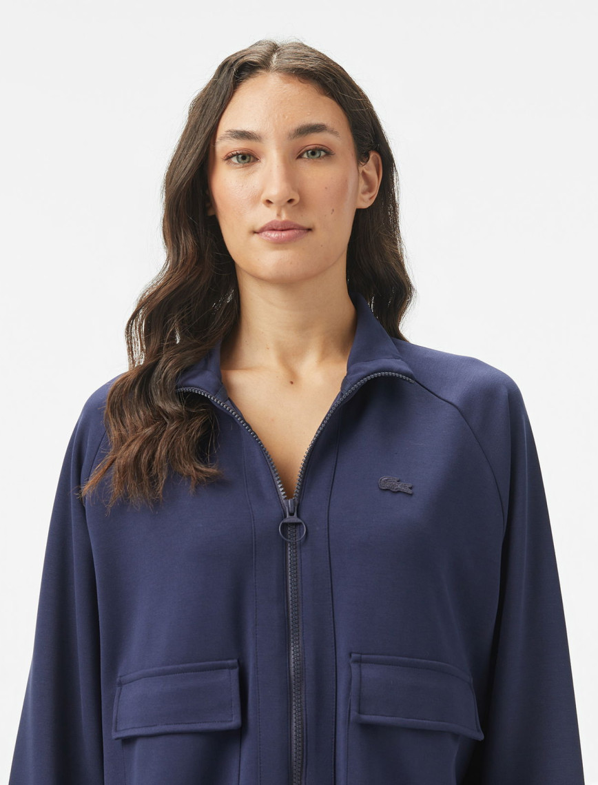 Lacoste Kadın Loose Fit Fermuarlı Lacivert Sweatshirt Lacoste Kadın Loose Fit Fermuarlı Lacivert Sweatshirt