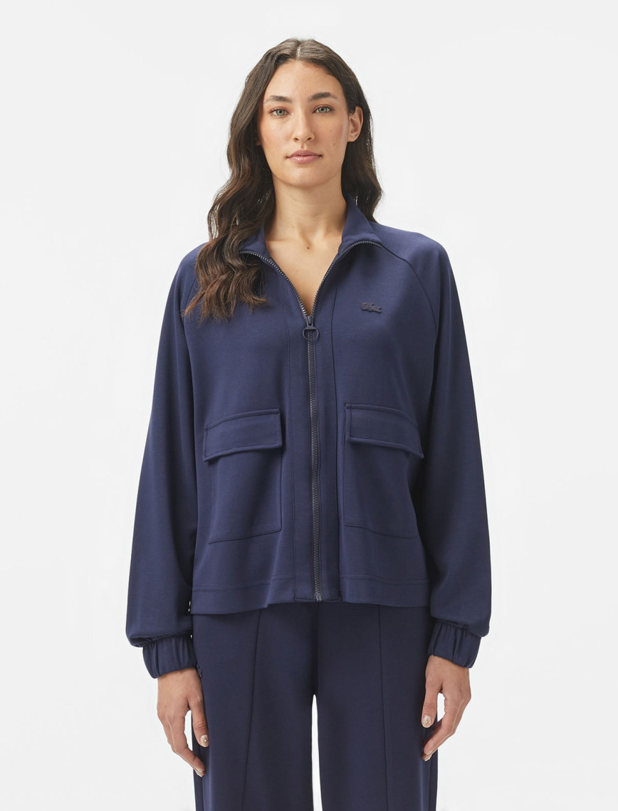 Lacoste Kadın Loose Fit Fermuarlı Lacivert Sweatshirt Lacoste Kadın Loose Fit Fermuarlı Lacivert Sweatshirt