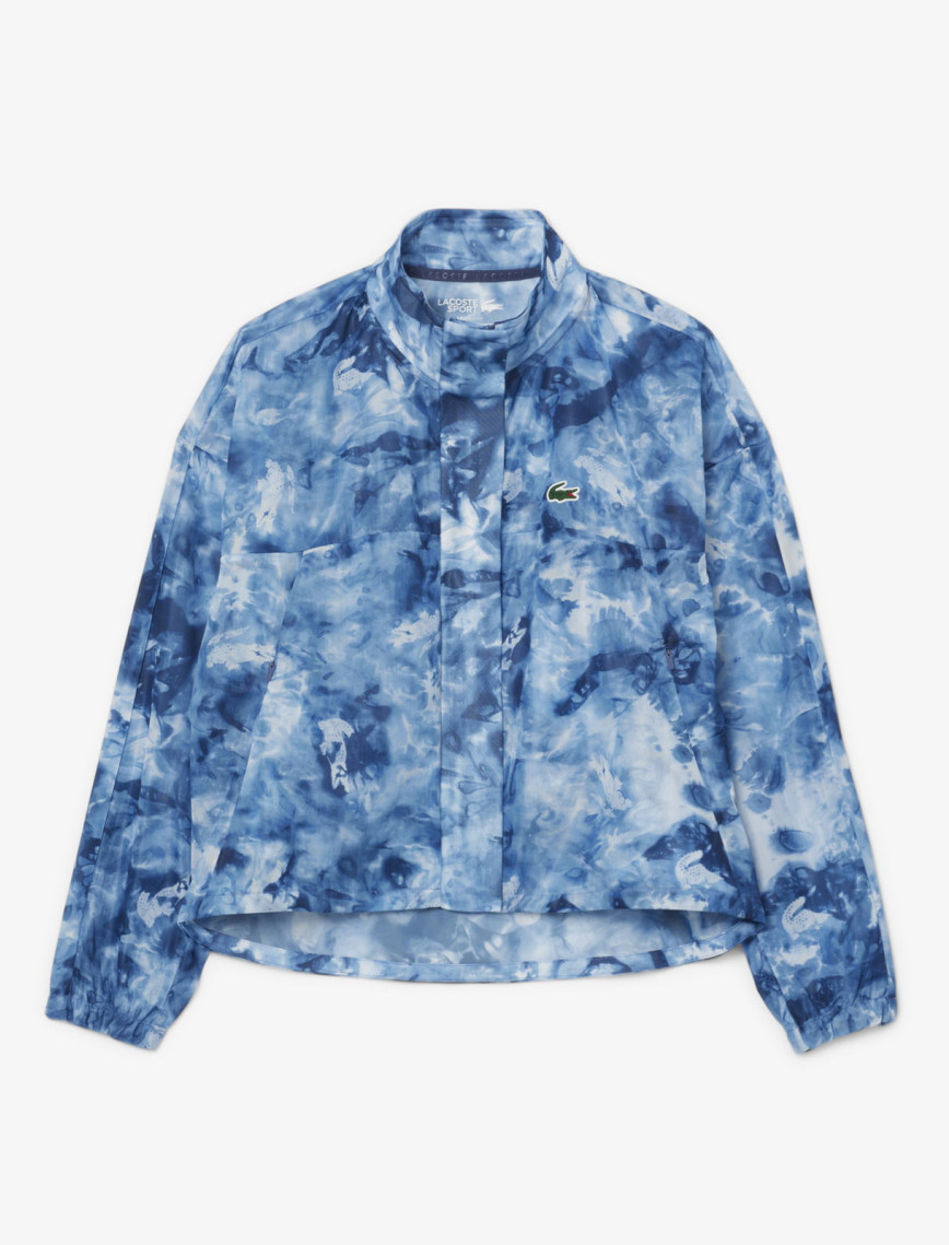 Lacoste Kadın Relaxed Fit Dik Yaka Desenli Mavi Ceket Lacoste Kadın Relaxed Fit Dik Yaka Desenli Mavi Ceket