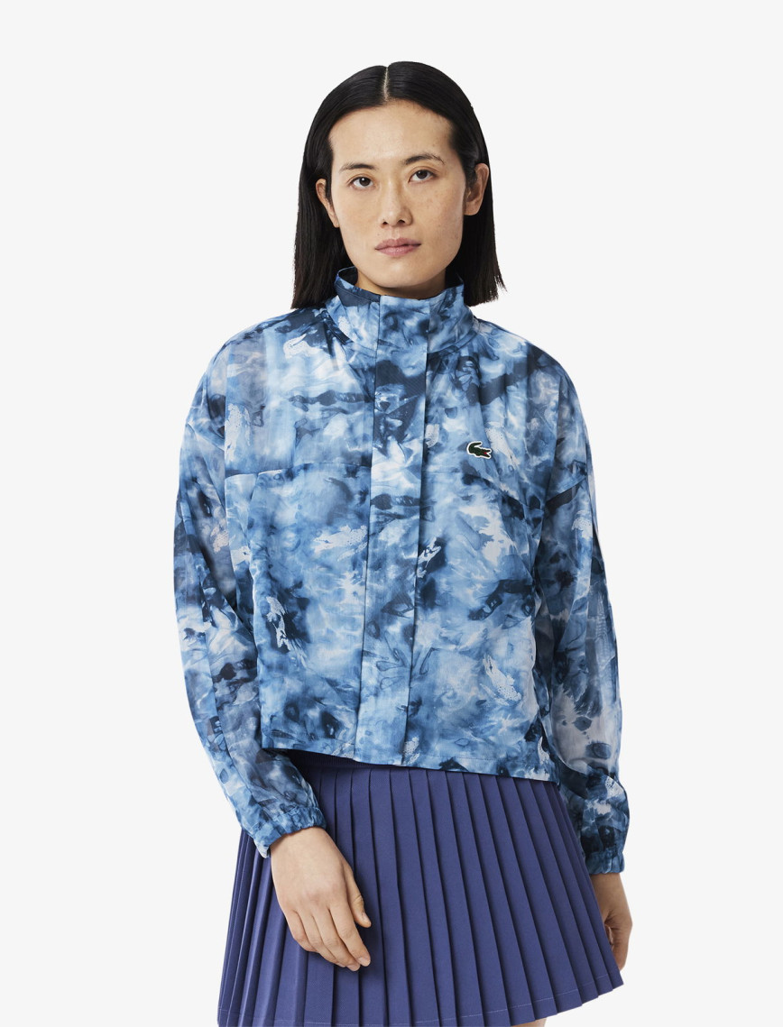 Lacoste Kadın Relaxed Fit Dik Yaka Desenli Mavi Ceket Lacoste Kadın Relaxed Fit Dik Yaka Desenli Mavi Ceket