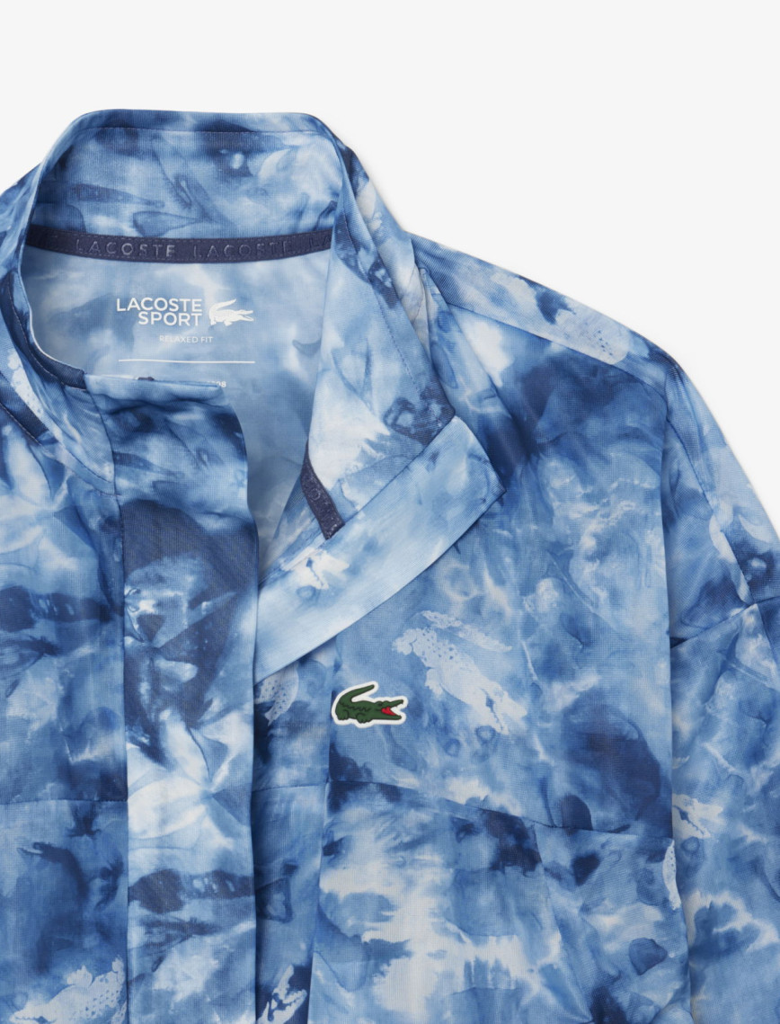 Lacoste Kadın Relaxed Fit Dik Yaka Desenli Mavi Ceket Lacoste Kadın Relaxed Fit Dik Yaka Desenli Mavi Ceket