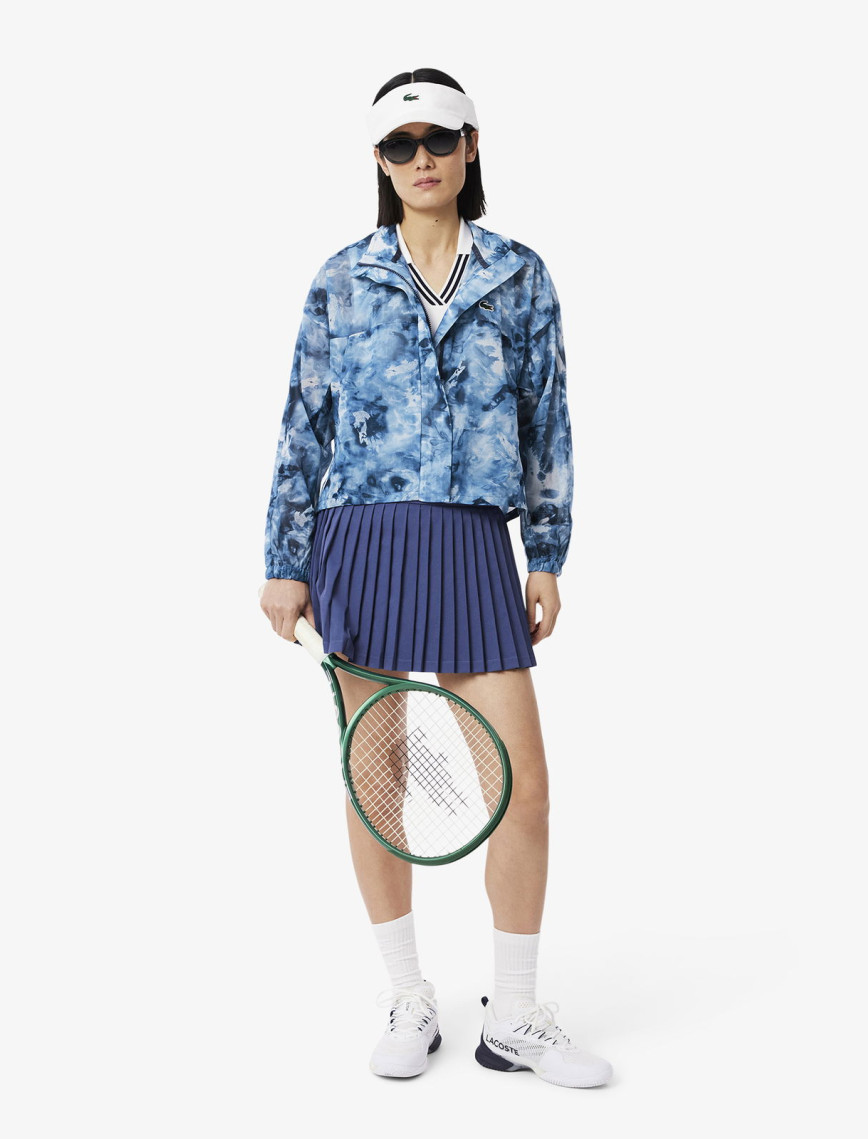 Lacoste Kadın Relaxed Fit Dik Yaka Desenli Mavi Ceket Lacoste Kadın Relaxed Fit Dik Yaka Desenli Mavi Ceket