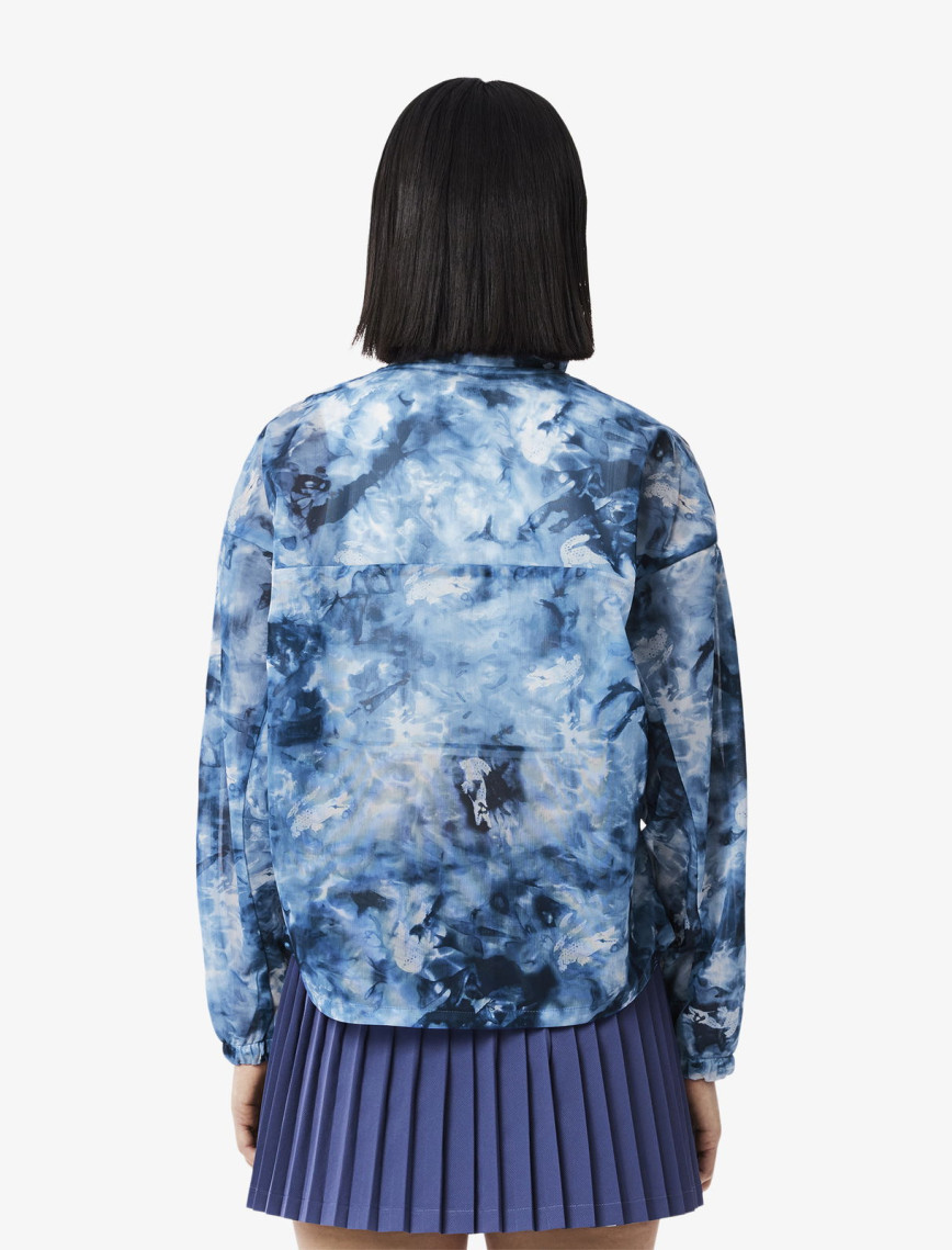 Lacoste Kadın Relaxed Fit Dik Yaka Desenli Mavi Ceket Lacoste Kadın Relaxed Fit Dik Yaka Desenli Mavi Ceket