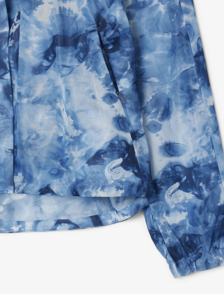 Lacoste Kadın Relaxed Fit Dik Yaka Desenli Mavi Ceket Lacoste Kadın Relaxed Fit Dik Yaka Desenli Mavi Ceket