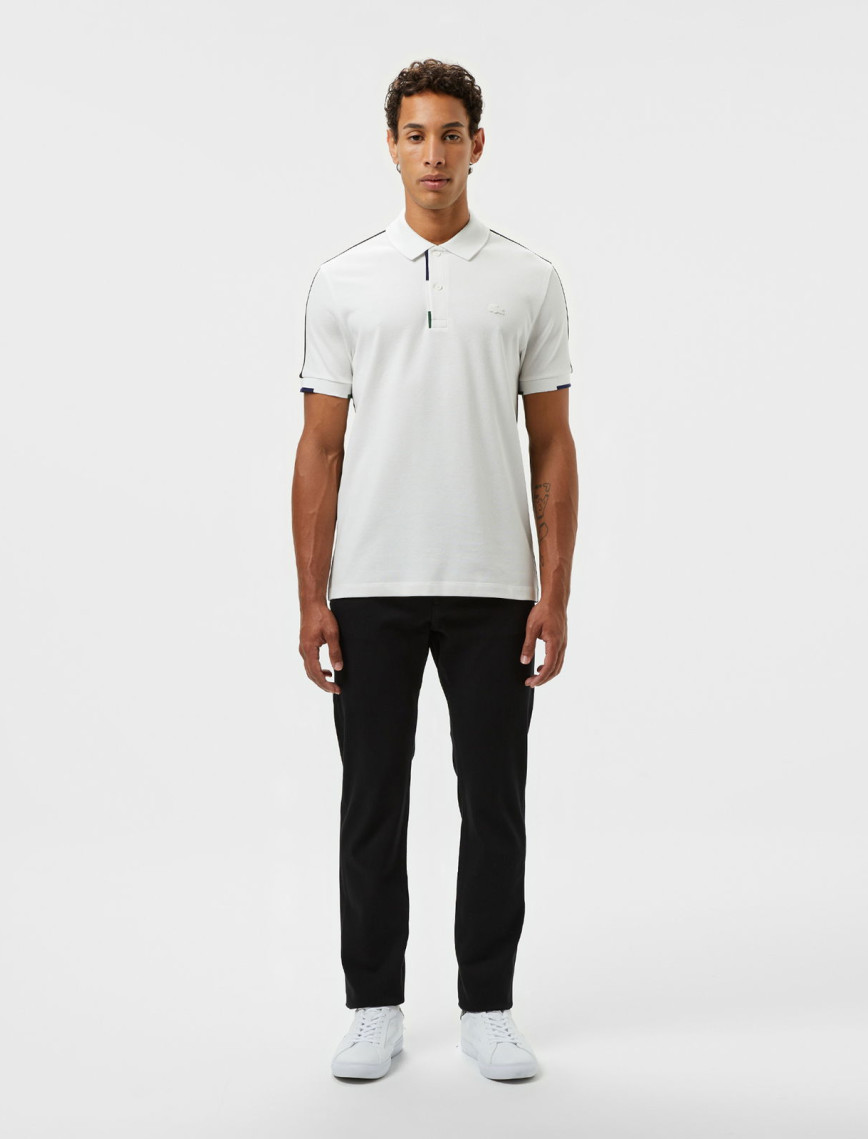 Lacoste Erkek Regular Fit Renk Bloklu Beyaz Polo Lacoste Erkek Regular Fit Renk Bloklu Beyaz Polo