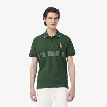 Lacoste Erkek Classic Fit Çizgili Yeşil Polo Lacoste Erkek Classic Fit Çizgili Yeşil Polo