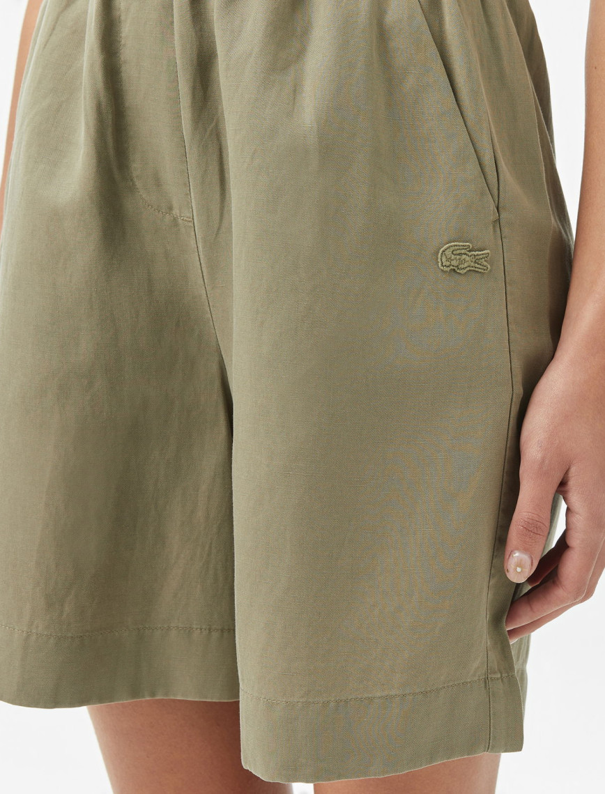 Lacoste Kadın Regular Fit Haki Bermuda Şort Lacoste Kadın Regular Fit Haki Bermuda Şort