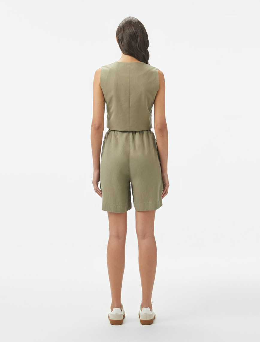 Lacoste Kadın Regular Fit Haki Bermuda Şort Lacoste Kadın Regular Fit Haki Bermuda Şort