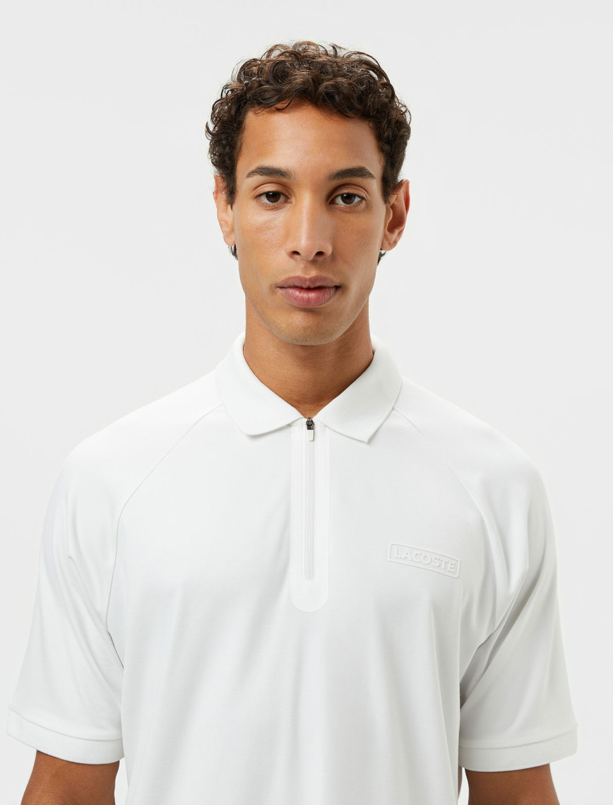 Lacoste Erkek Oversize Fit Yarım Fermuarlı Beyaz Polo Lacoste Erkek Oversize Fit Yarım Fermuarlı Beyaz Polo