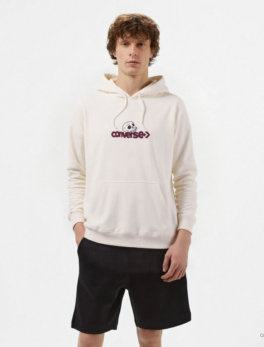 Converse Skull Erkek Siyah Hoodie Converse Skull Erkek Siyah Hoodie