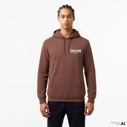 Converse Erkek Grafik Baskılı Kahverengi Hoodie Converse Erkek Grafik Baskılı Kahverengi Hoodie