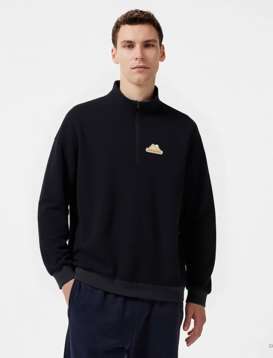 Converse Erkek Loose Fit Yarım Fermuarlı Gri Sweatshirt Converse Erkek Loose Fit Yarım Fermuarlı Gri Sweatshirt