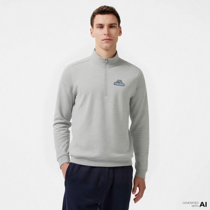 Converse Erkek Loose Fit Yarım Fermuarlı Gri Sweatshirt Converse Erkek Loose Fit Yarım Fermuarlı Gri Sweatshirt