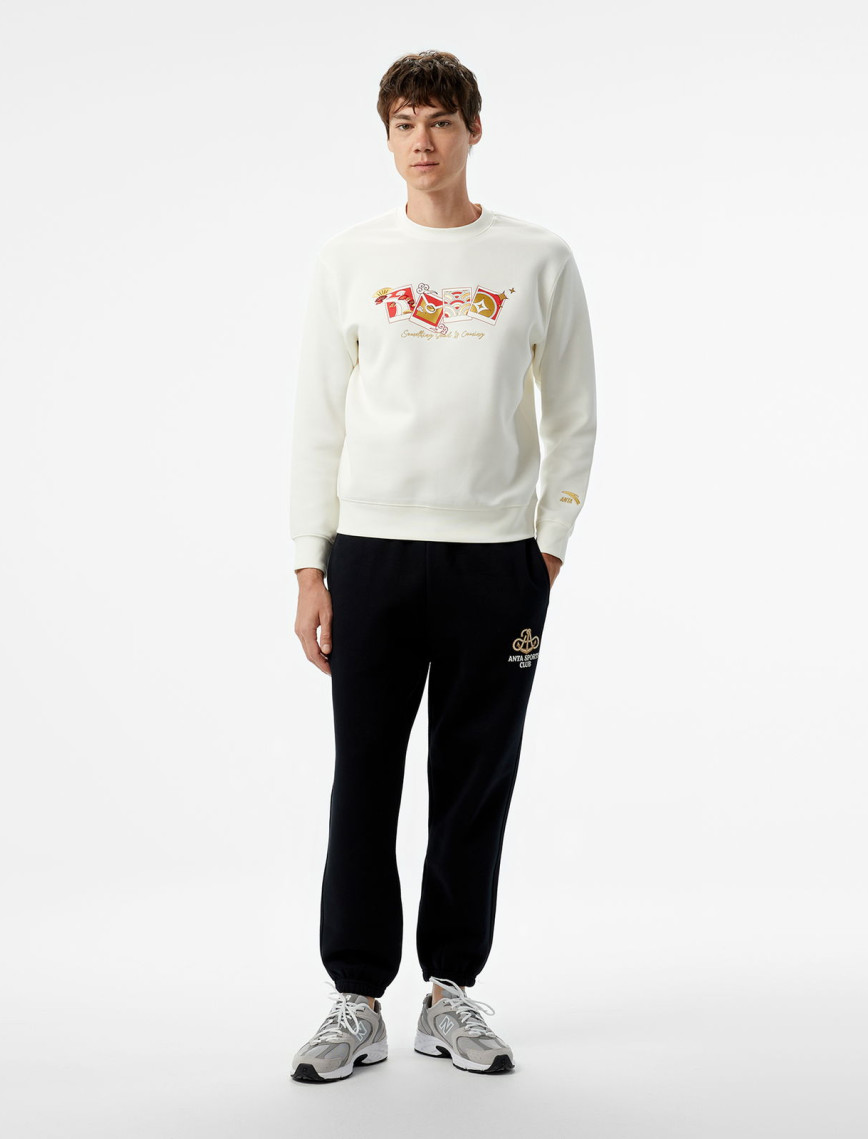 Anta CNY Good Luck Erkek Bej Sweatshirt Anta CNY Good Luck Erkek Bej Sweatshirt