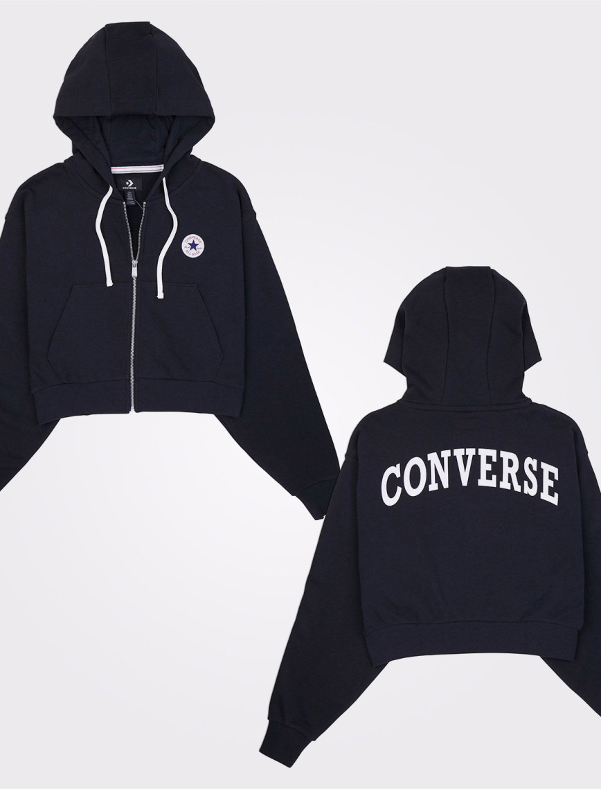 Converse Kadın Fermuarlı Siyah Eşofman Üstü