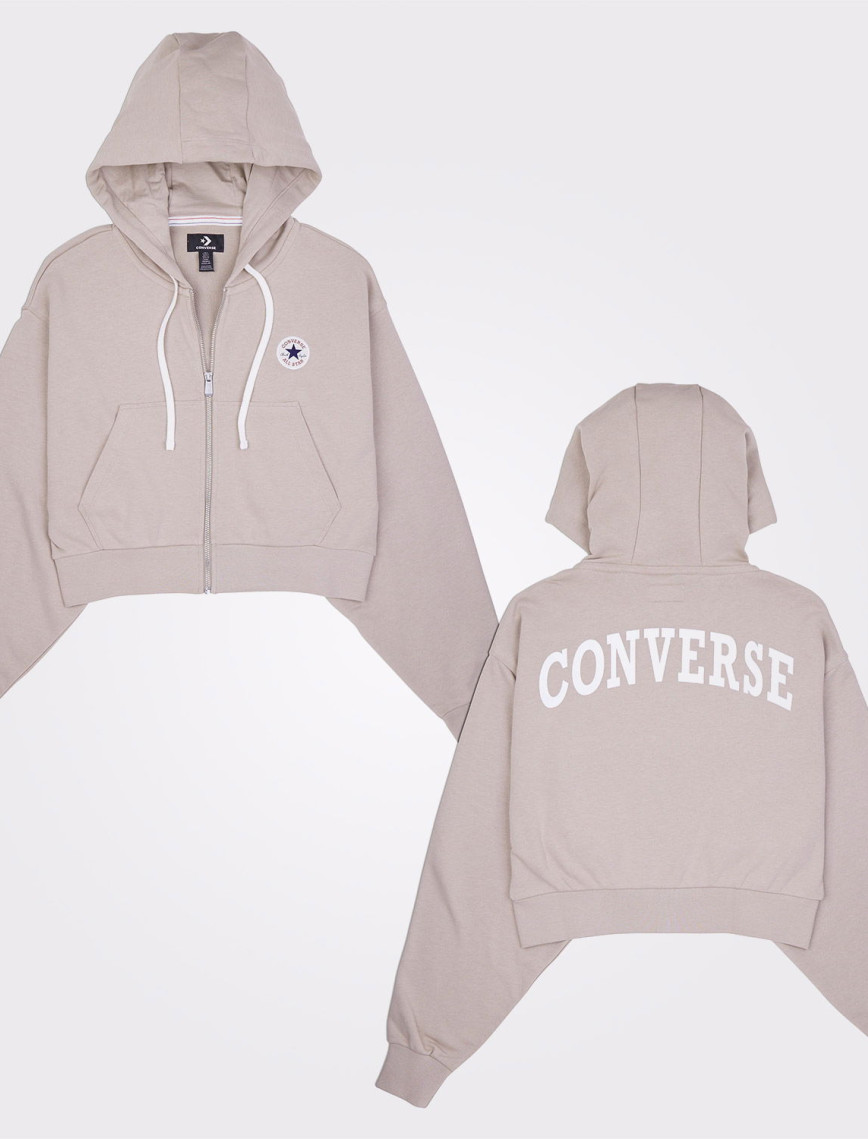 Converse Kadın Fermuarlı Bej Eşofman Üstü