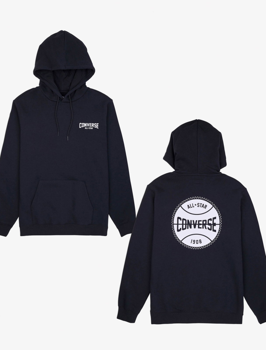 Converse Erkek Grafik Baskılı Siyah Hoodie