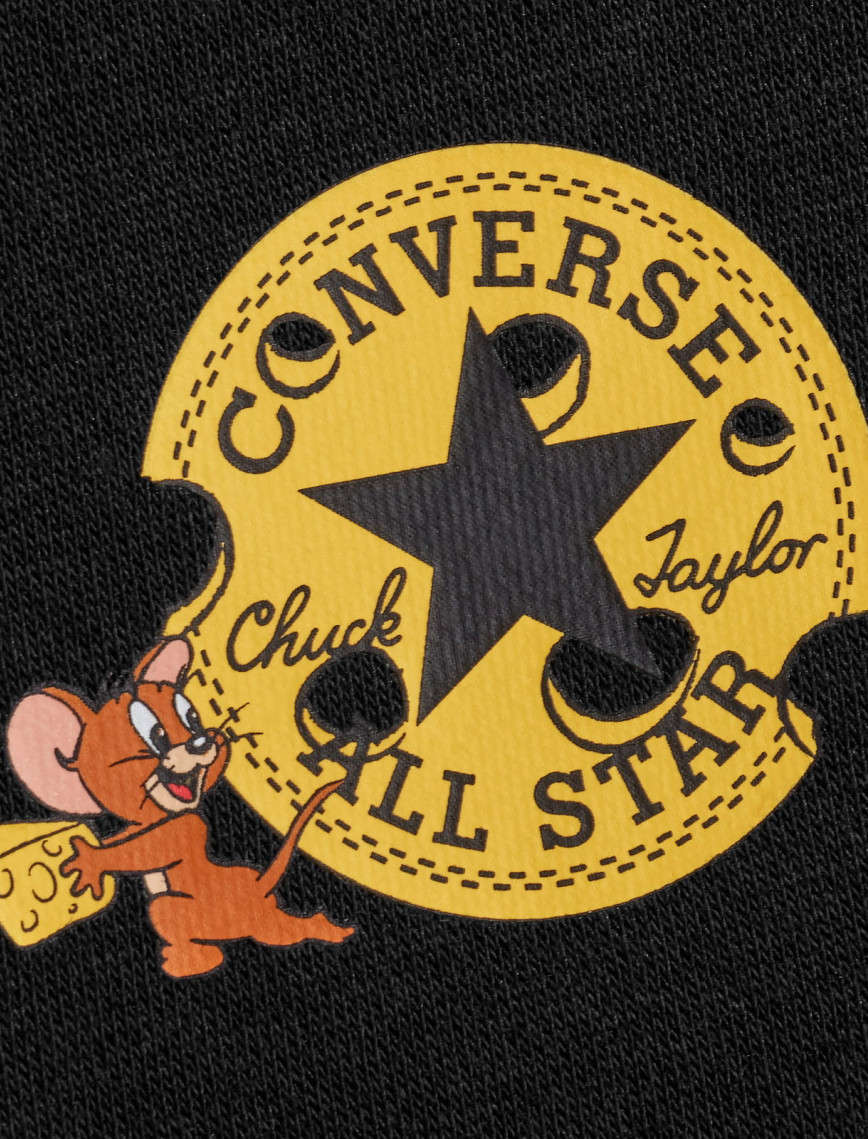 Converse X Tom & Jerry Unisex Siyah Sweatshirt Converse X Tom & Jerry Unisex Siyah Sweatshirt