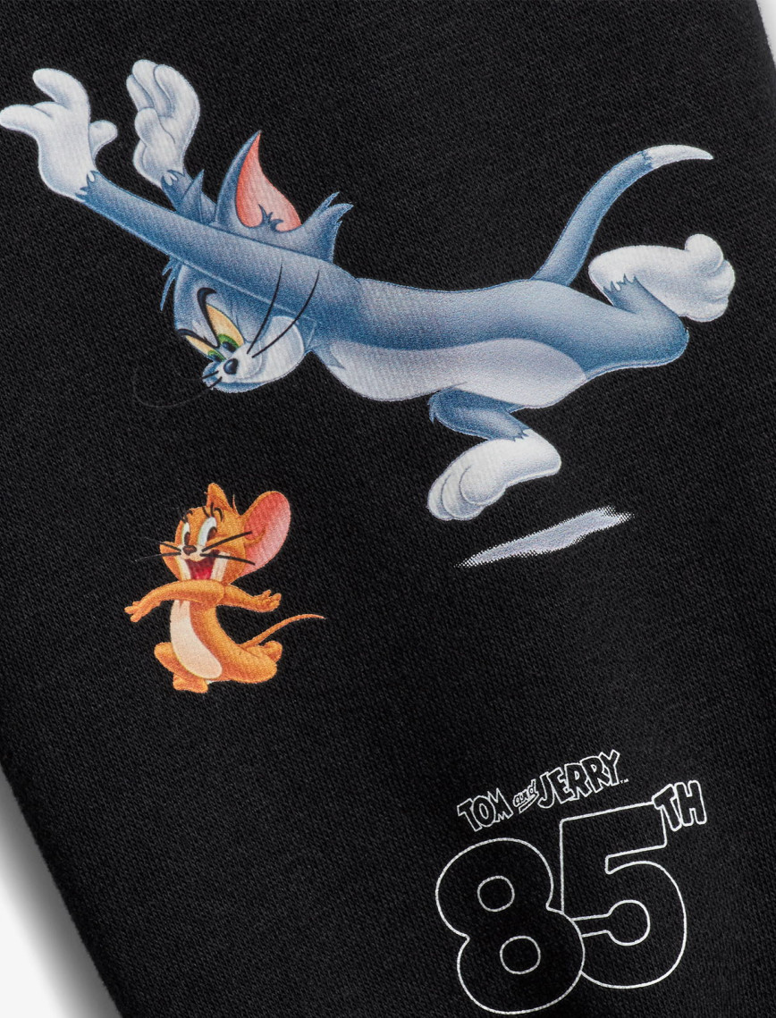 Converse X Tom & Jerry Unisex Siyah Sweatshirt Converse X Tom & Jerry Unisex Siyah Sweatshirt
