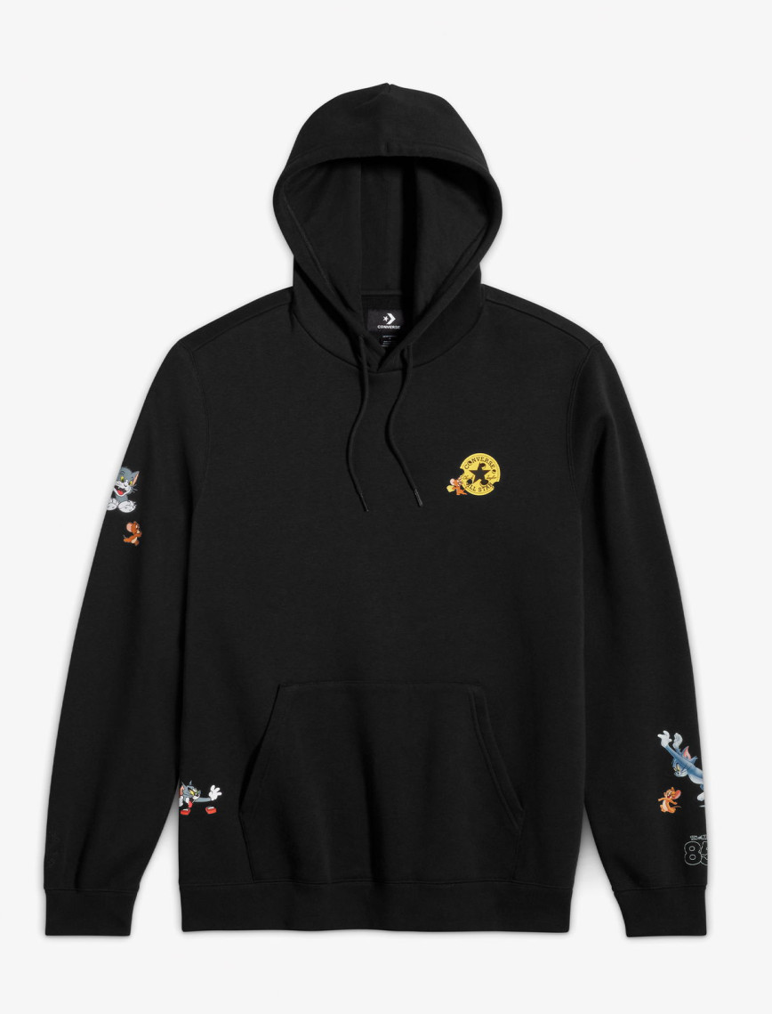 Converse X Tom & Jerry Unisex Siyah Sweatshirt Converse X Tom & Jerry Unisex Siyah Sweatshirt